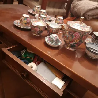 Set Tazzine Porcellana Oro Floreale