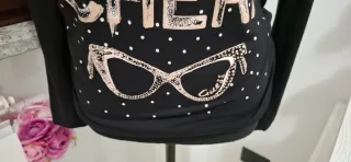 Maglia Guess donna nera Je t'aime