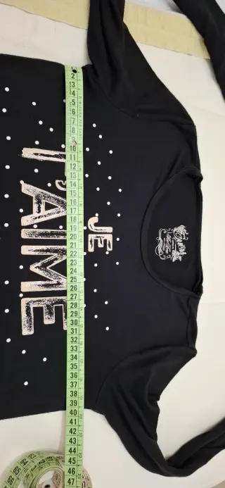 Maglia Guess donna nera Je t'aime