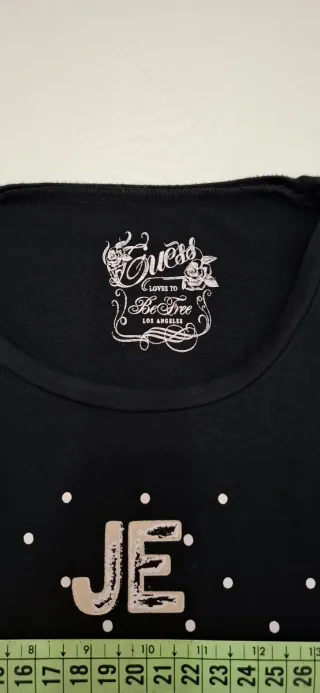 Maglia Guess donna nera Je t'aime