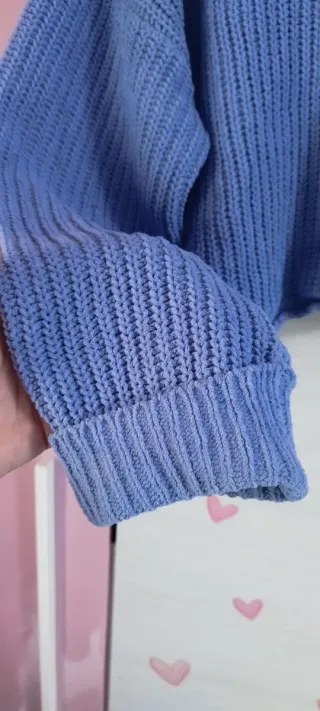 Jersey azul de punto cropped