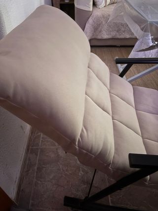 Hamaca beige tela y metal