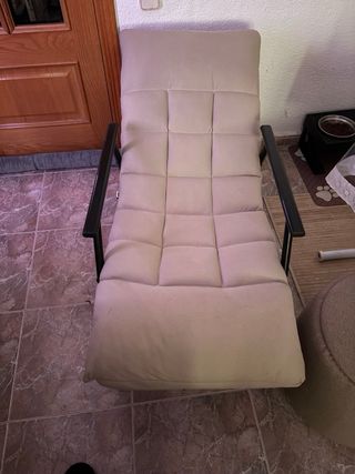 Hamaca beige tela y metal