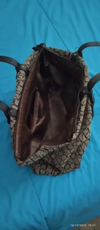 Bolso Calvin Klein Beige y Marrón Dos Asas