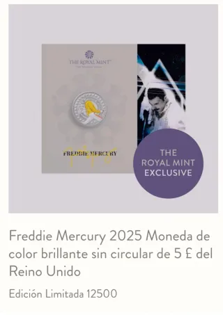Moneda Conmemorativa Freddie Mercury