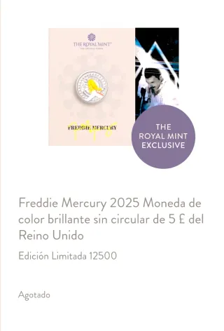 Moneda Conmemorativa Freddie Mercury