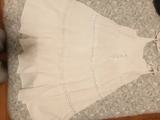 Vestido Ibicenco Blanco Niña Talla 12