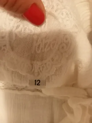 Vestido Ibicenco Blanco Niña Talla 12