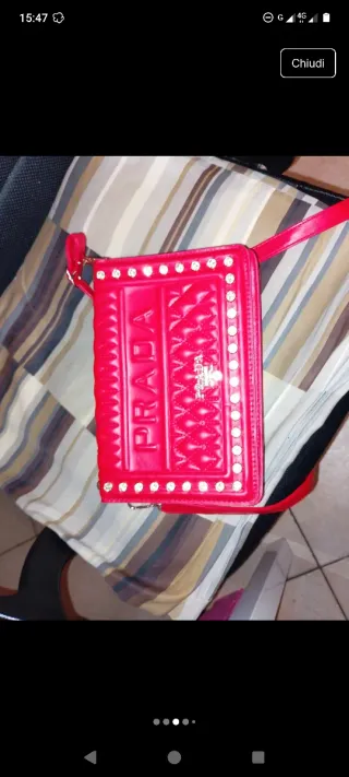 Borsetta Prada Milano Pelle Rossa