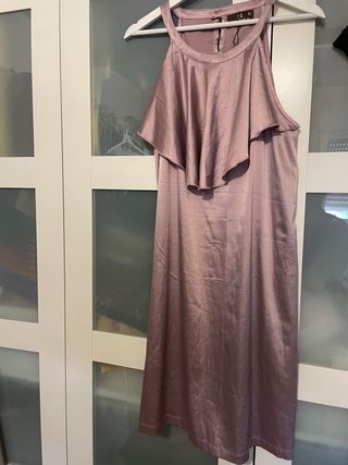 Vestido rosa nude seda XL