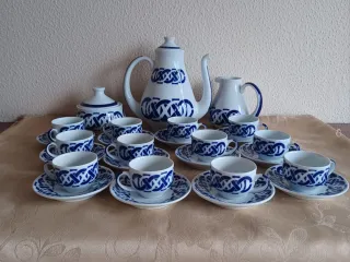 Juego de café Sargadelos azul y blanco