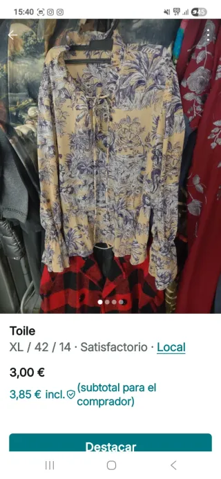 Blusa gasa Toile XL