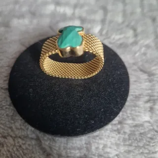 Anillo Tous Oso malaquita Dorado