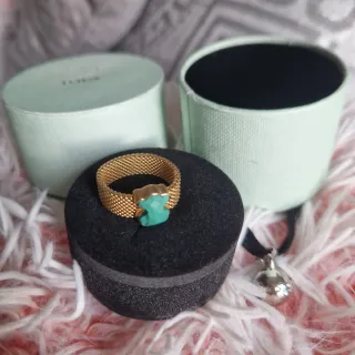 Anillo Tous Oso malaquita Dorado