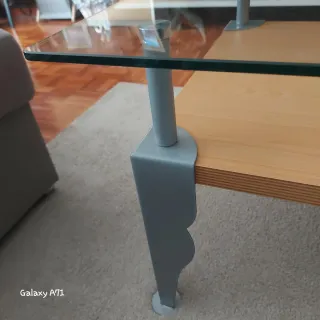 Mesa de salón madera clara 122x61x44