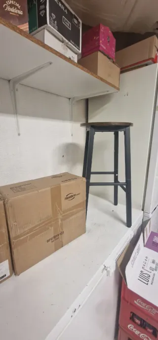 HOOBRO Taburetes Altos Bar Juego 2 Metal Madera