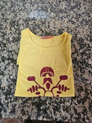 Camiseta Motero Talla L Amarilla