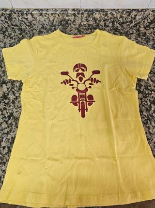 Camiseta Motero Talla L Amarilla