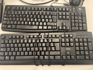 Teclados Logitech K120 y Trust con cable