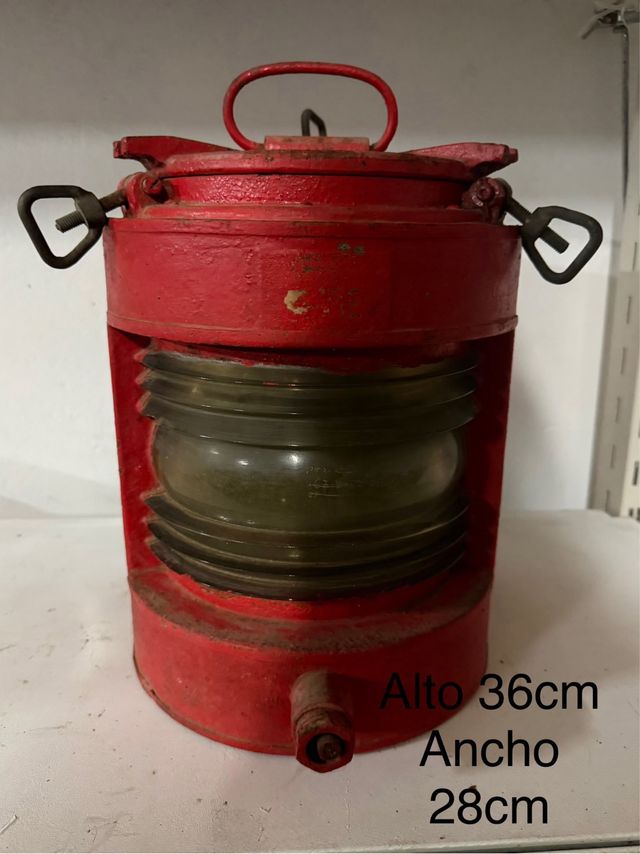 Farol Marítimo Industrial Rojo Antiguo