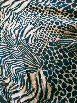 Vestido Sedoso Estampado Animal Print