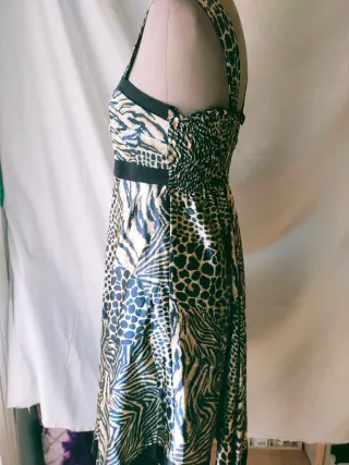 Vestido Sedoso Estampado Animal Print