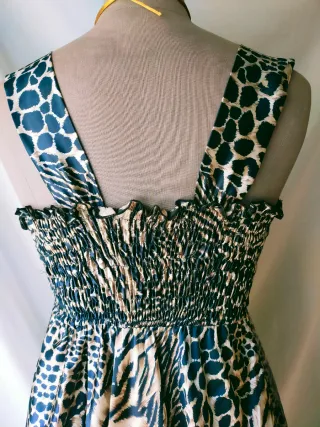 Vestido Sedoso Estampado Animal Print