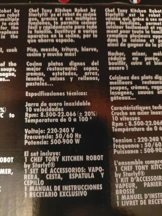 Robot Cocina Chef Tony Starlyf Nuevo