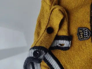 Maglione bimbo 18 mesi scollo V righe senape