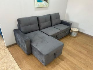 Sofá cama Pau con Arcón Gris