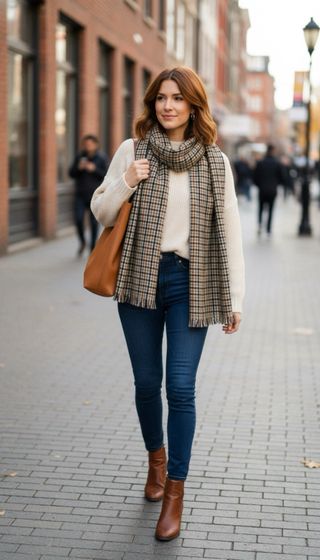 Sciarpa quadri calda