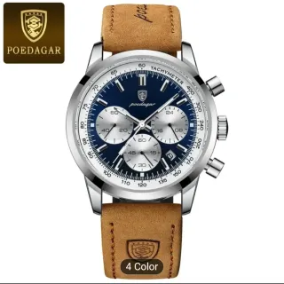 Reloj POEDAGAR Cronógrafo Azul y Marrón