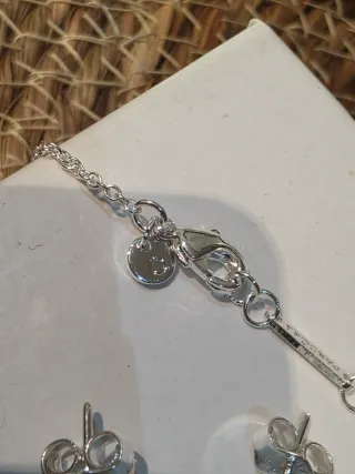 Conjunto Pandora Corazón Rojo Plata