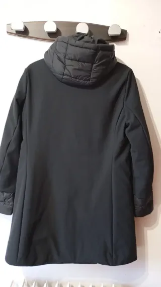 Parka italiana mujer negra/gris