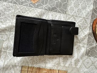 Cartera de cuero Jaguar negra para hombre