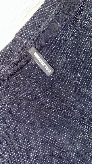 Leggings brillantes Calzedonia negros y plateados