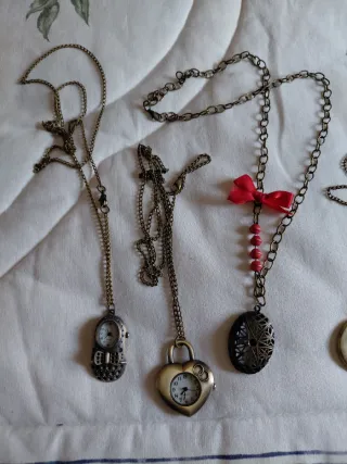 Colgantes artesanales relojes, camafeo o cadenas