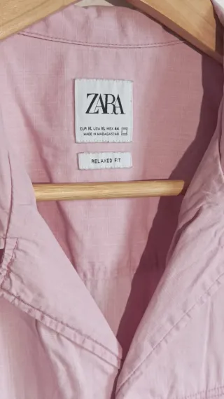Camisa Zara rosa manga corta