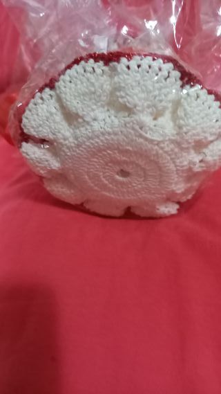 Portacandele in vetro con ricamo