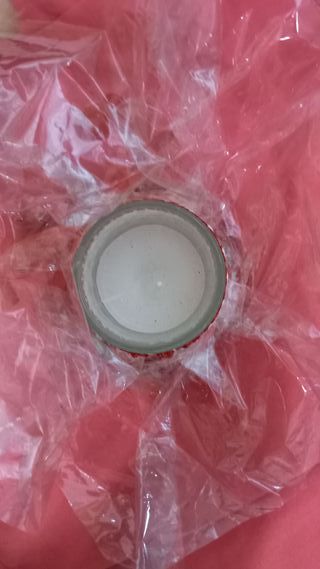 Portacandele in vetro con ricamo