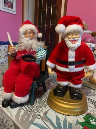 2 Papá Noel Adornos Navideños van con pilas y con