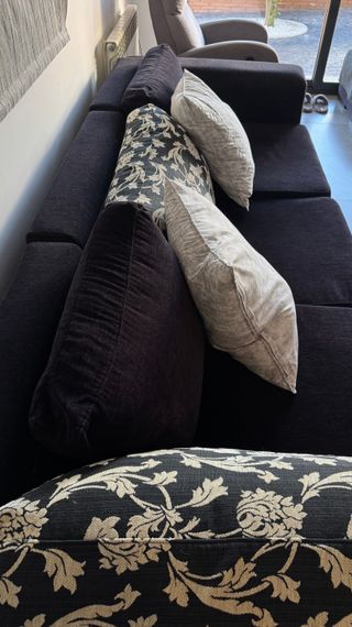 Sofá chaise longue negro 5 plazas