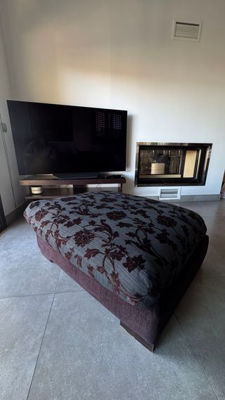 Sofá chaise longue negro 5 plazas