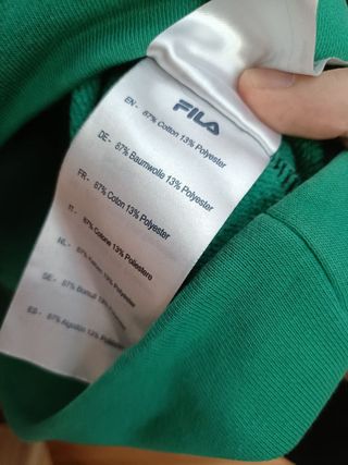 Sudadera Fila Color Negro, Verde y Blanco Talla S.