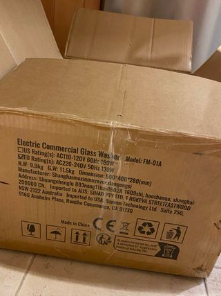 Lavadora Vasos Eléctrica VEVOR 600 tazas/hora