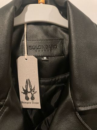 Chaqueta Rockero Cuero Negro Hombre