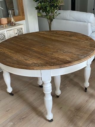 Mesa de comedor de madera extensible