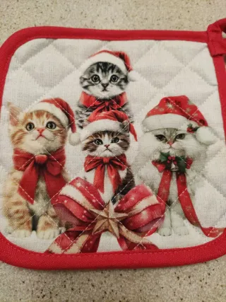 Presina natalizia con gattini e fiocco
