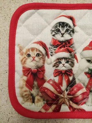 Presina natalizia con gattini e fiocco