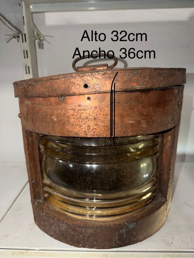 Farol náutico cobre antiguo Fresnel